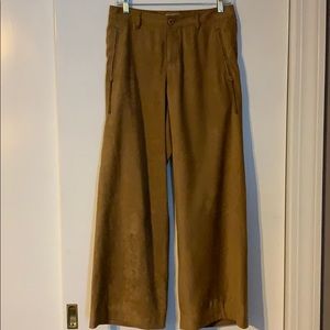 Issey Miyake microsuede wide leg trouser.